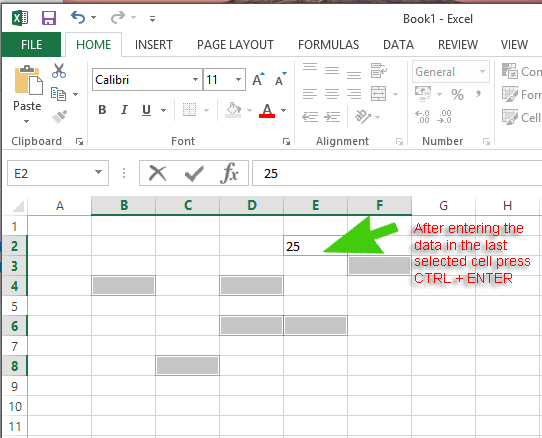 selecting multiple cells in excel for mac